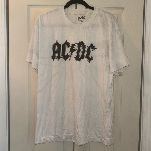 Tops - M/L white/grey tie dye AC/DC shirt